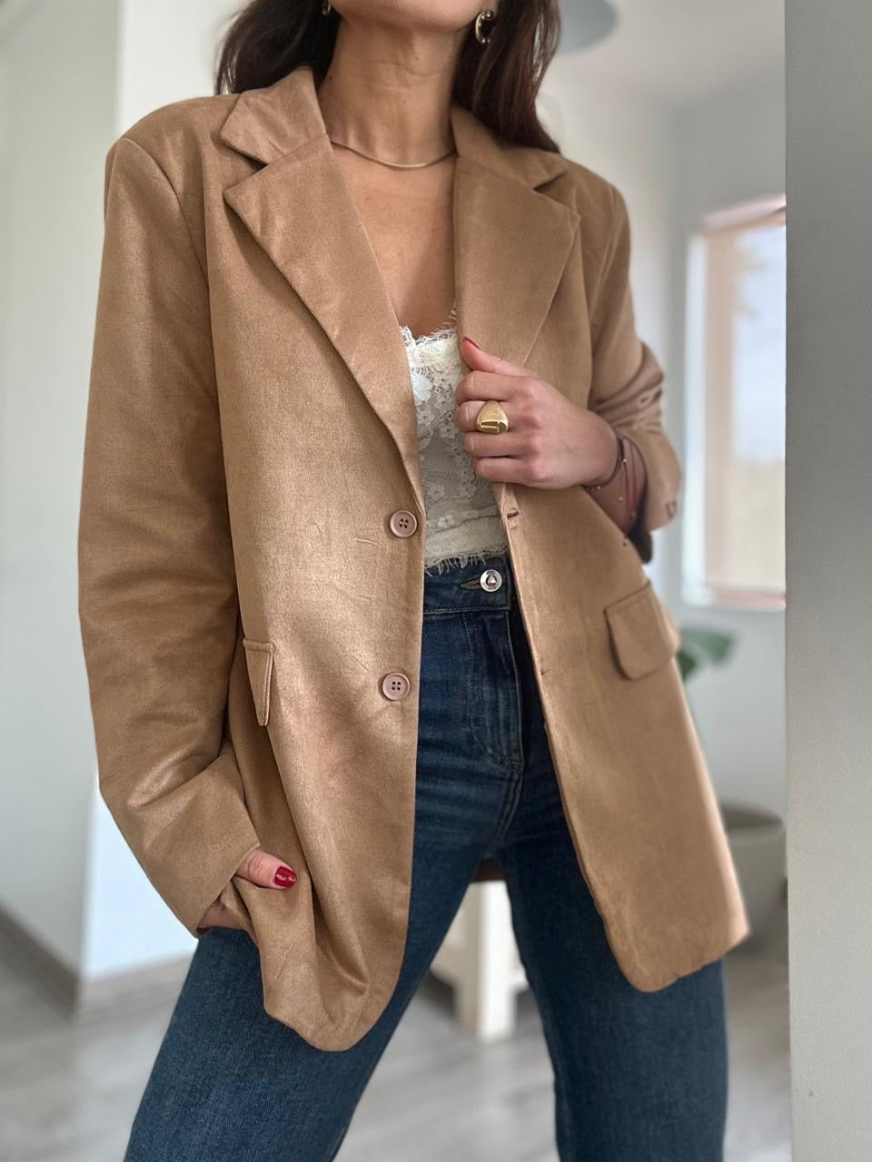 BLAZER SUECIA CAMEL