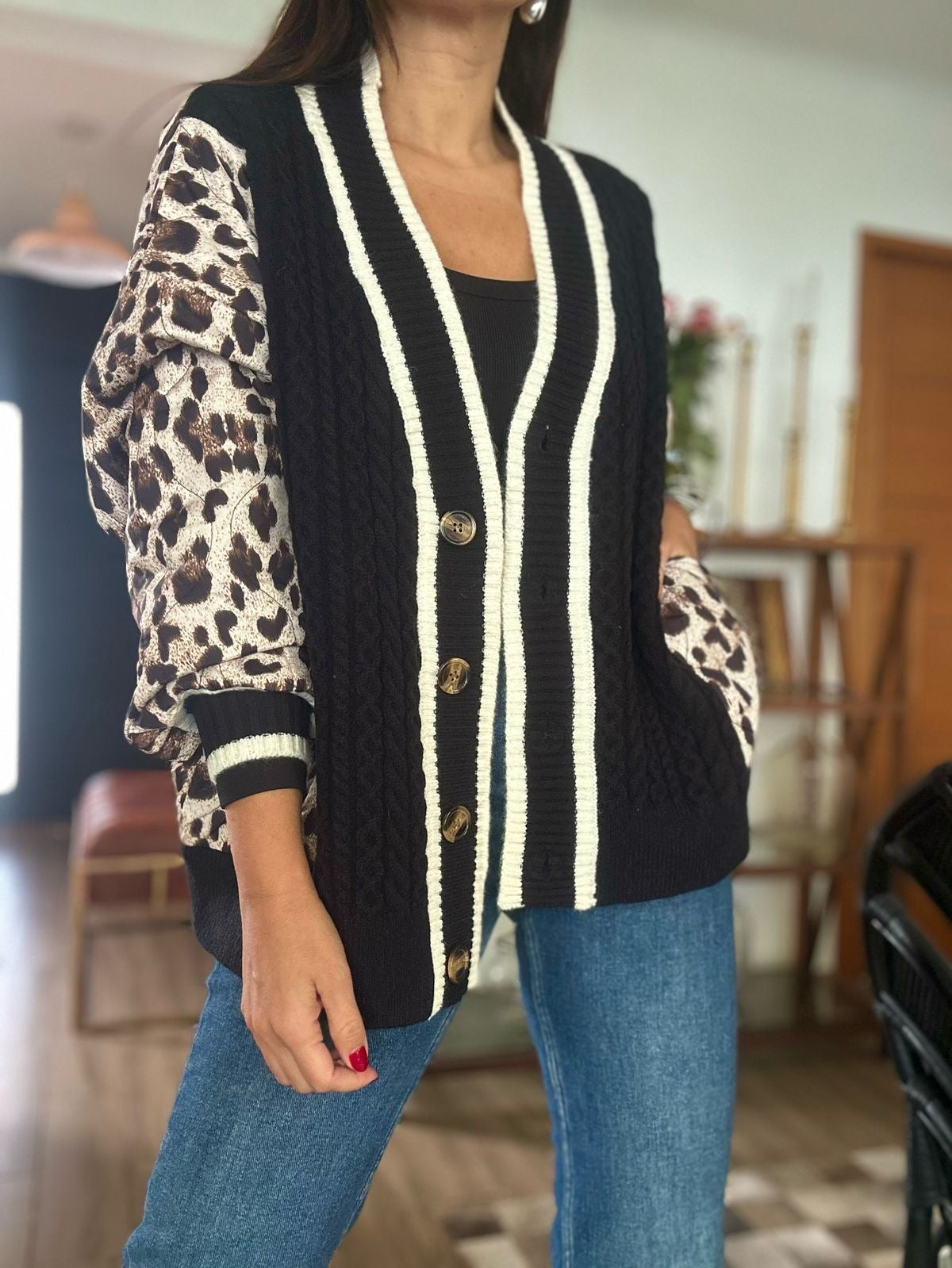 Chaqueta Cardigan Barcelona Animal Print