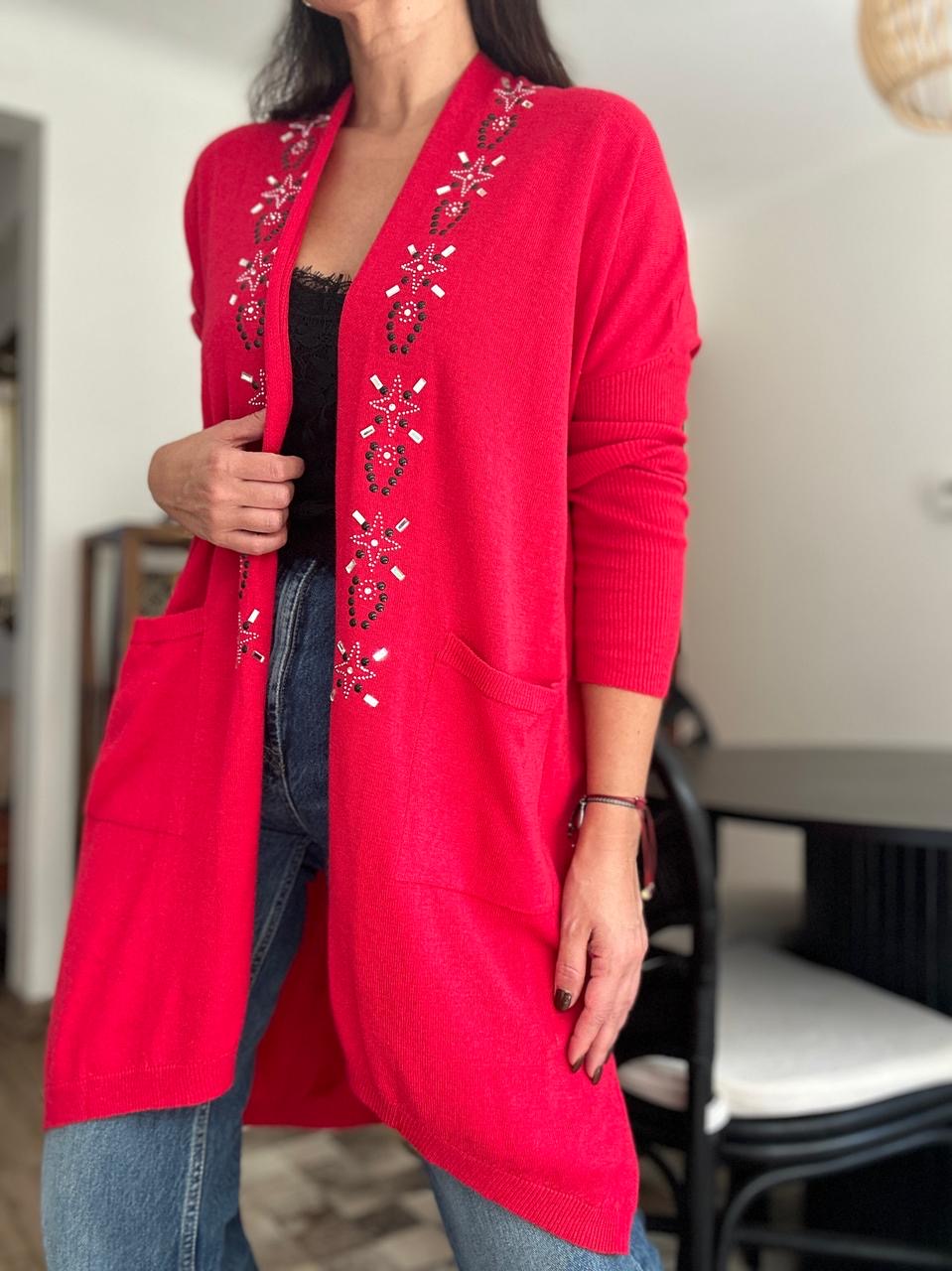 Cardigan Perú Rojo