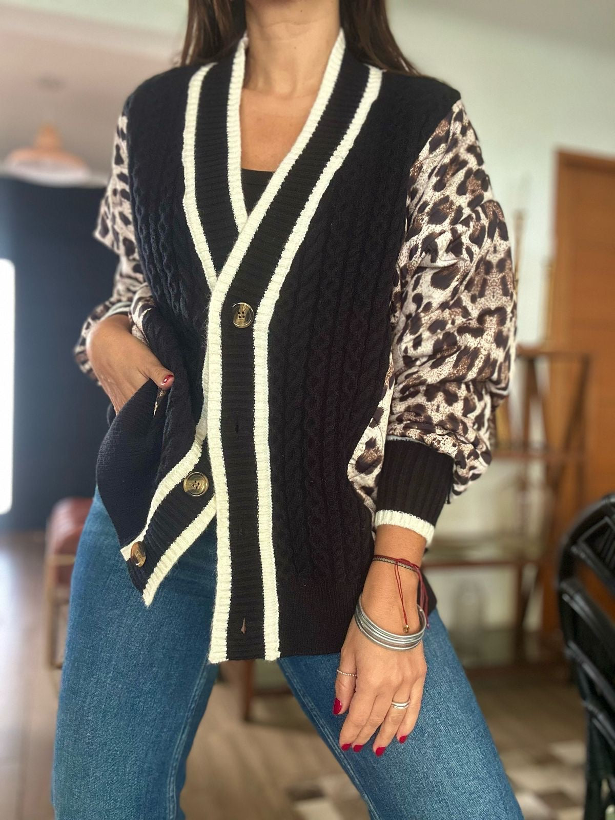 Chaqueta Cardigan Barcelona Animal Print