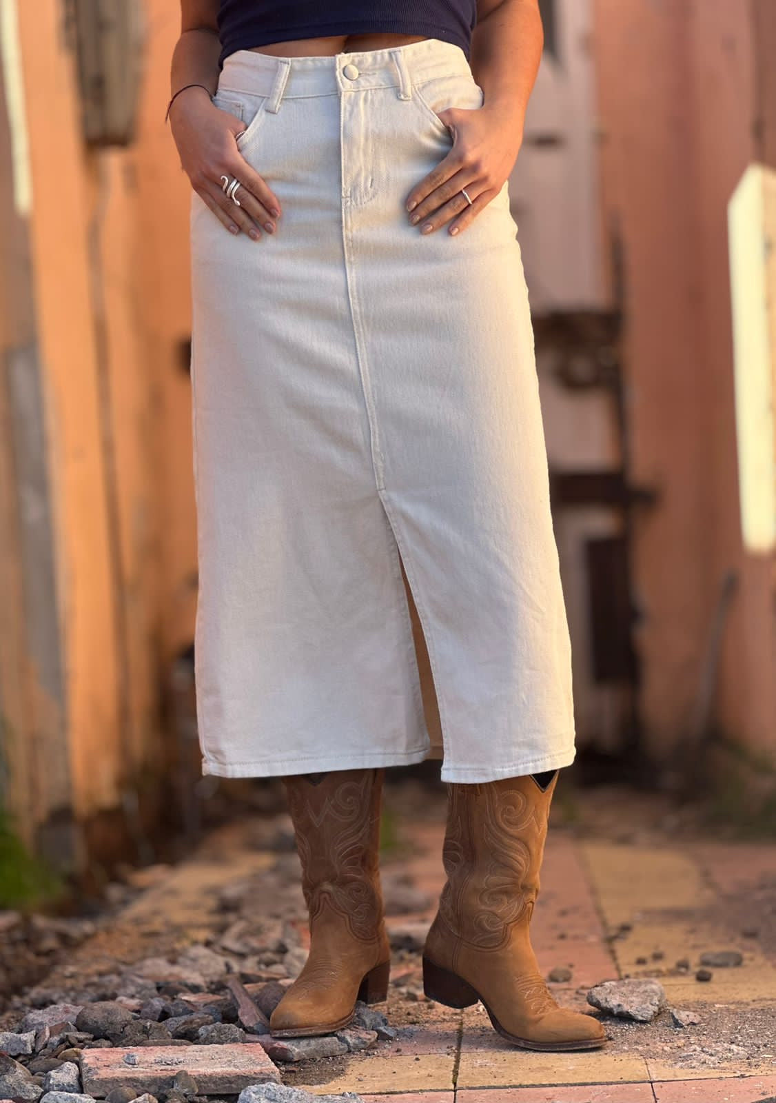 Falda Juárez Blanco