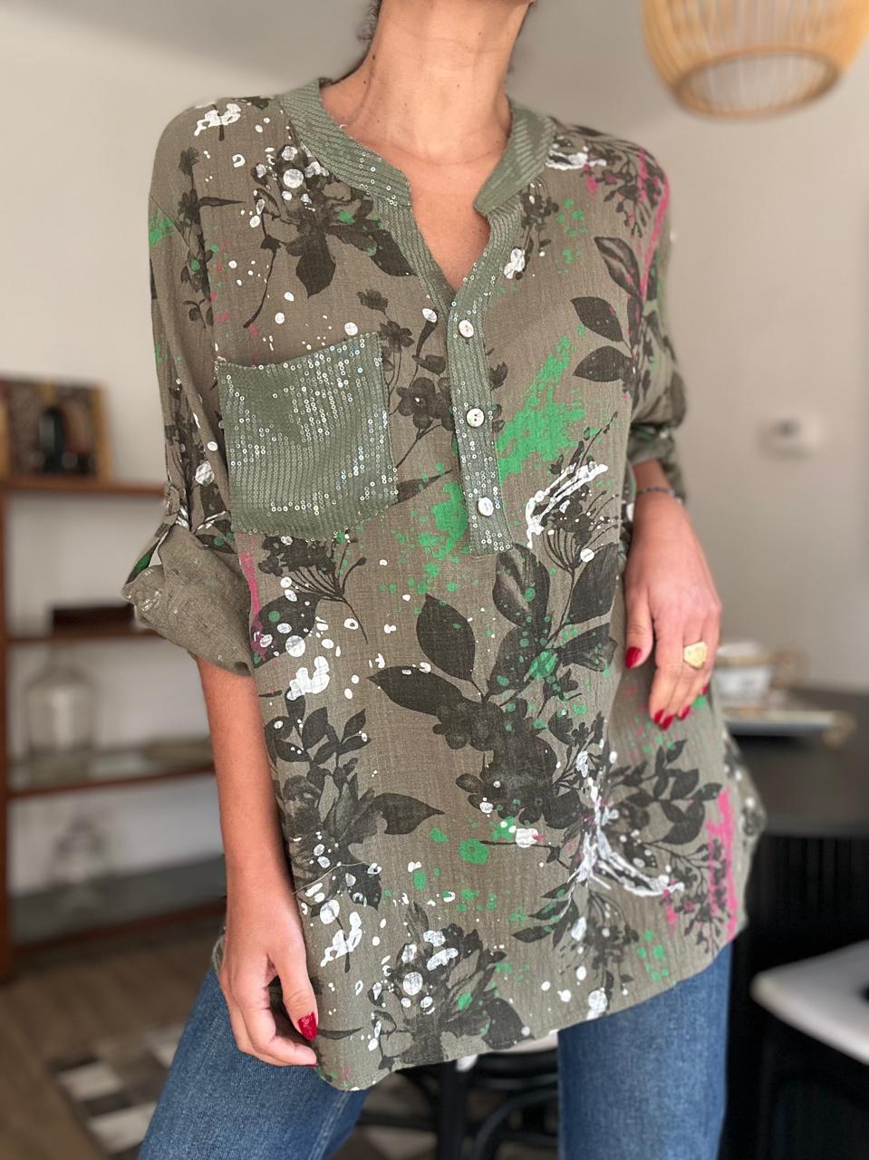 BLUSA FLORIDA VERDE