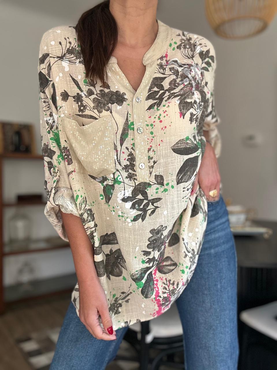 BLUSA FLORIDA BEIGE