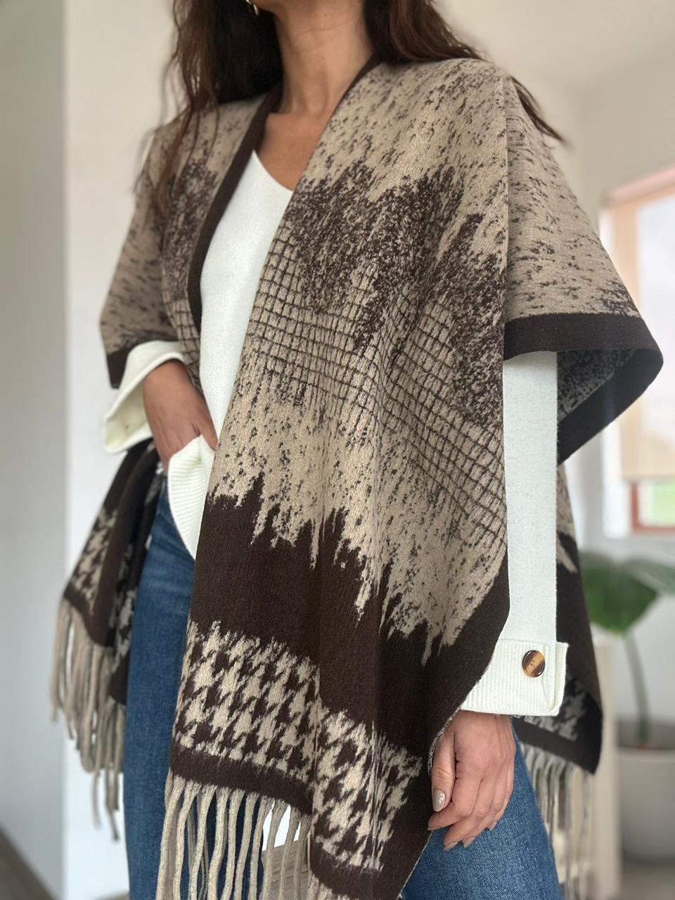 RUANA PONCHO VICTORIA BEIGE