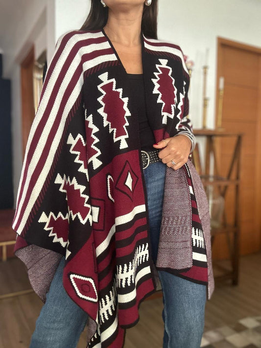 Ruana o Poncho San Francisco Burdeo