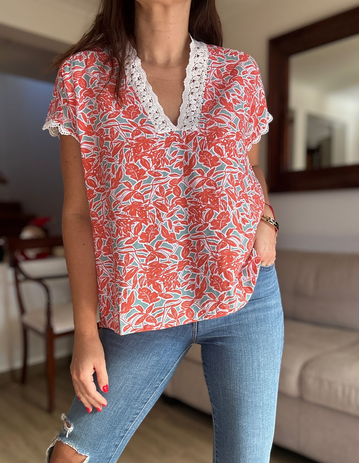 Blusa Palma Naranja