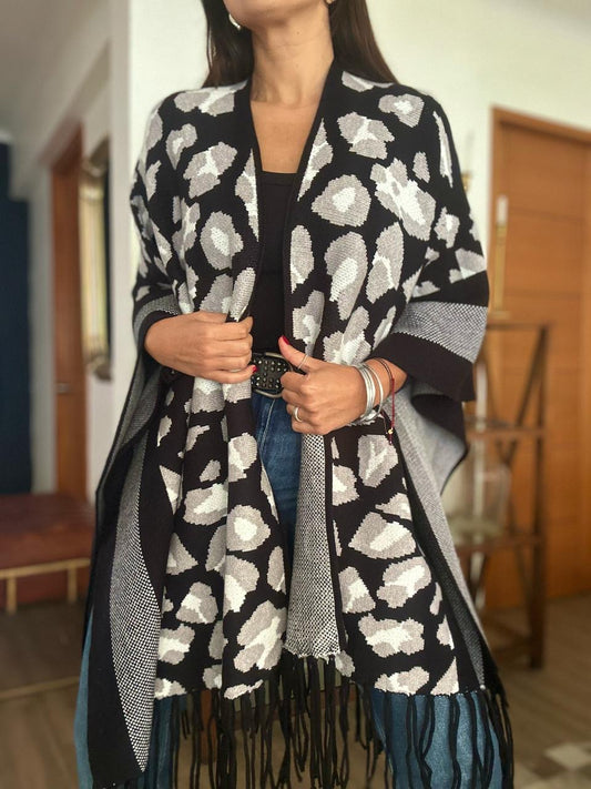 Ruana Poncho Londres Gris