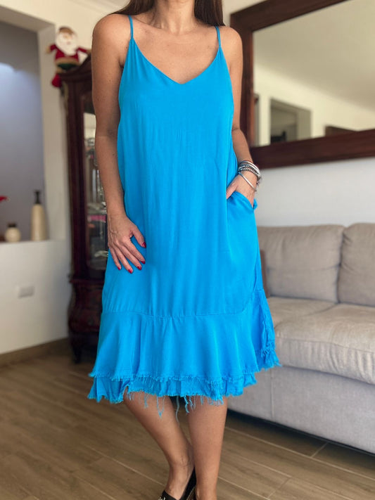 VESTIDO SANTA ANA AZUL