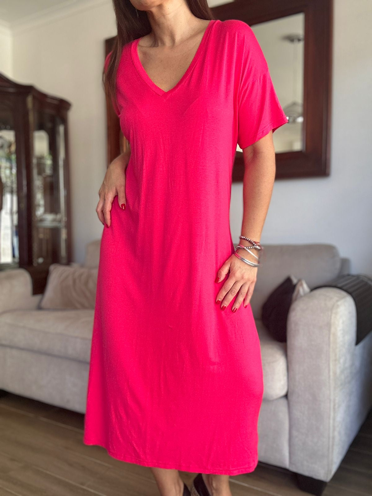 VESTIDO CAROLINA FUCSIA