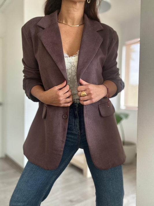 BLAZER SUECIA CHOCOLATE