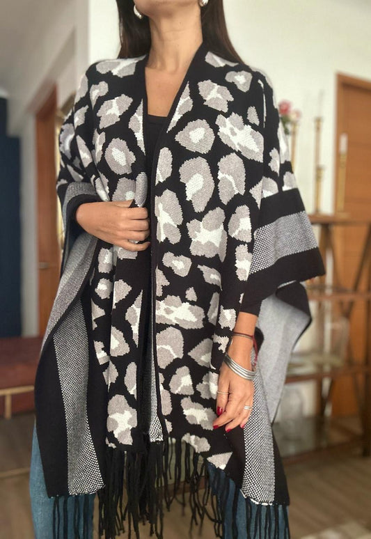 Ruana Poncho Londres Gris