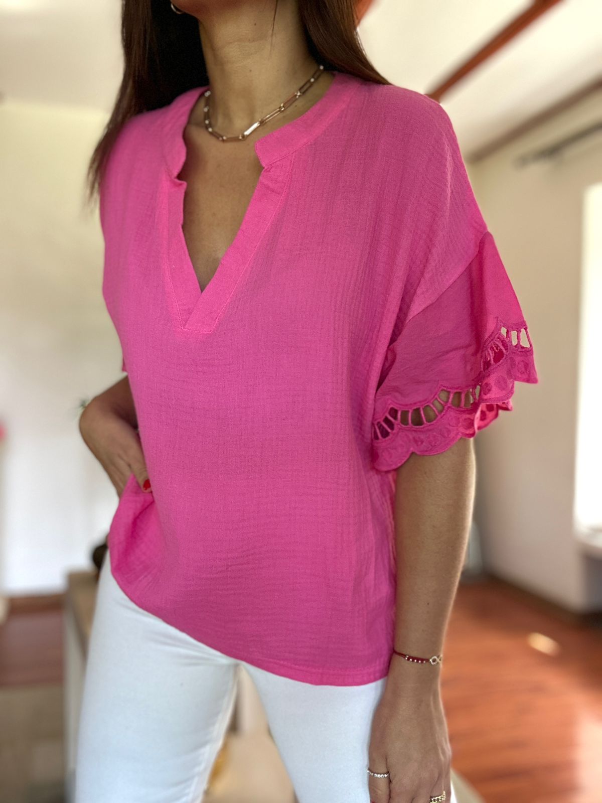 Blusa/Polera Santorini Fucsia