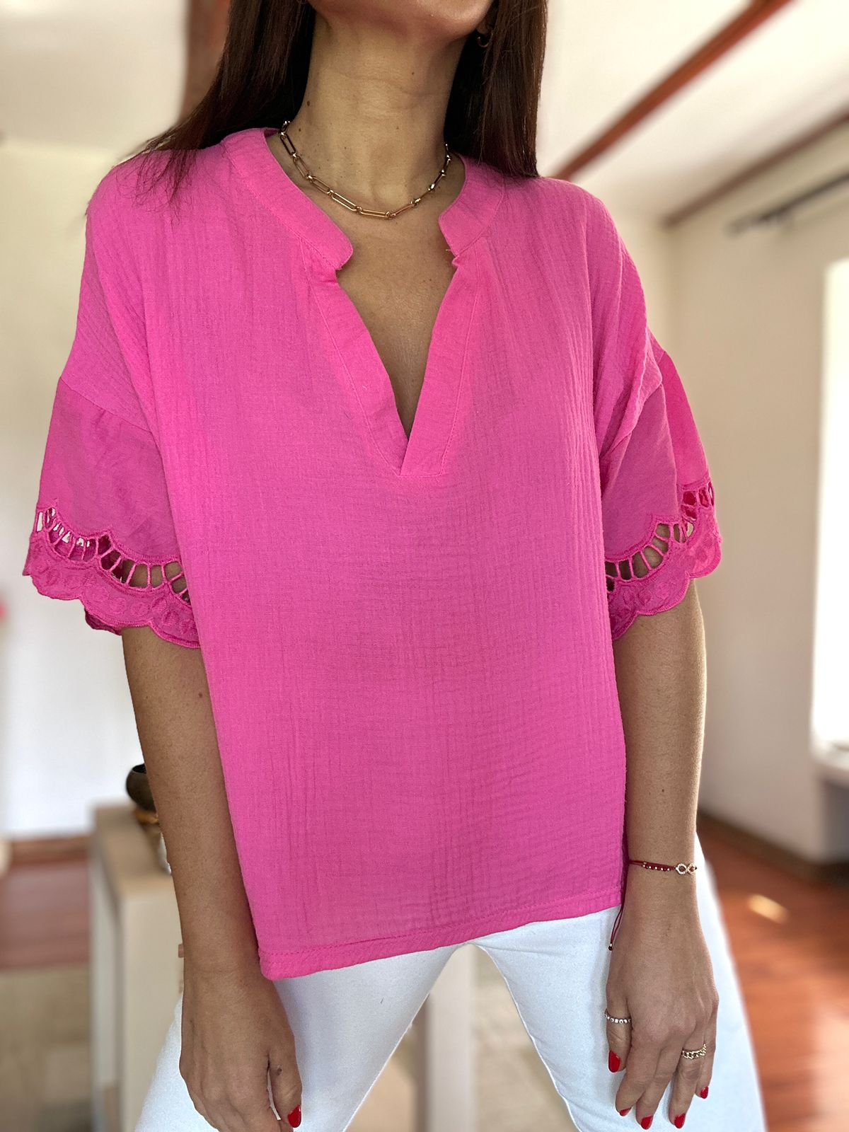 Blusa/Polera Santorini Fucsia