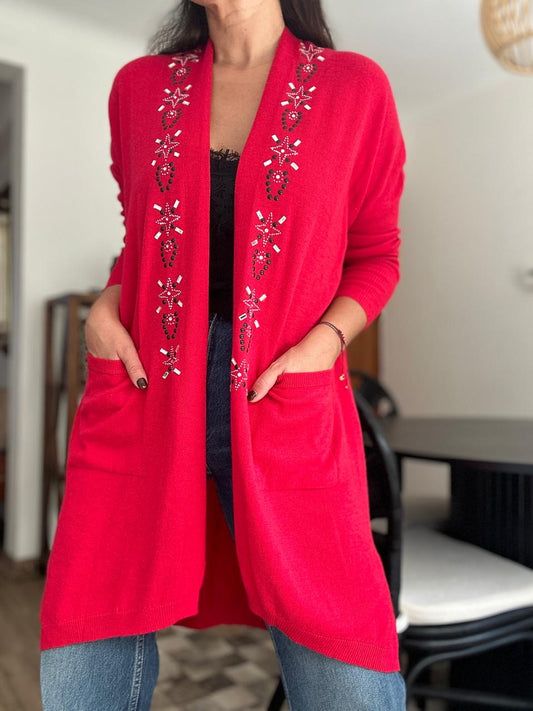 Cardigan Perú Rojo