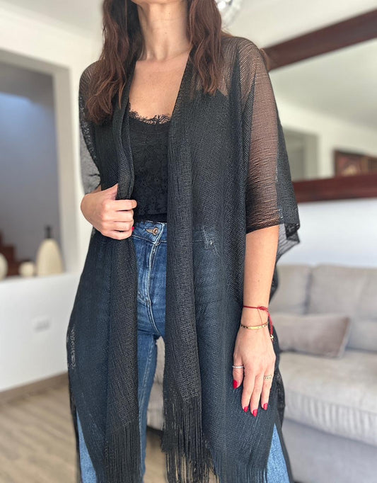 TAPADO KIMONO  PALERMO NEGRO