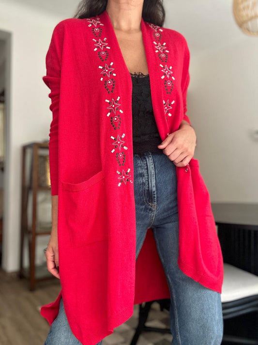 Cardigan Perú Rojo