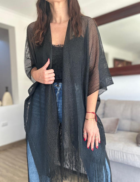 TAPADO KIMONO  PALERMO NEGRO