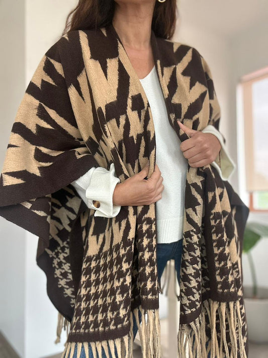 RUANA PONCHO ZARAGOZA BEIGE