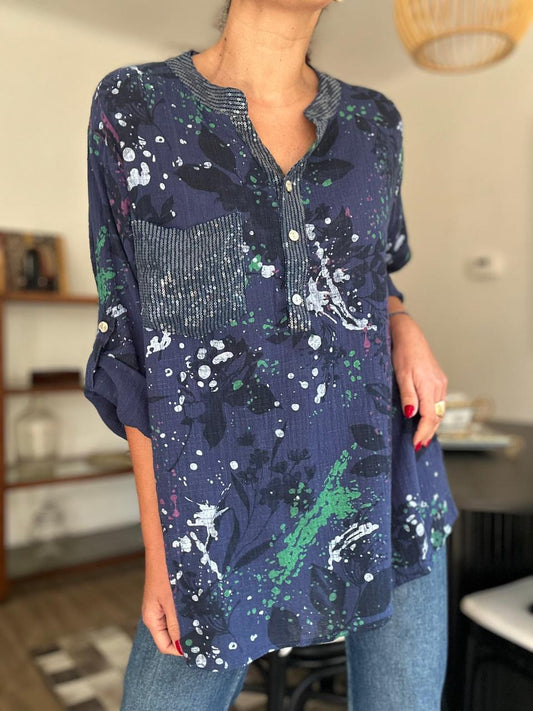 BLUSA FLORIDA AZUL