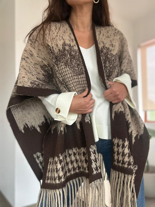 RUANA PONCHO VICTORIA BEIGE